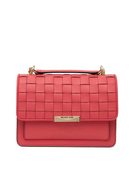 MICHAEL Michael Kors Red Schultertasche mit Webmuster