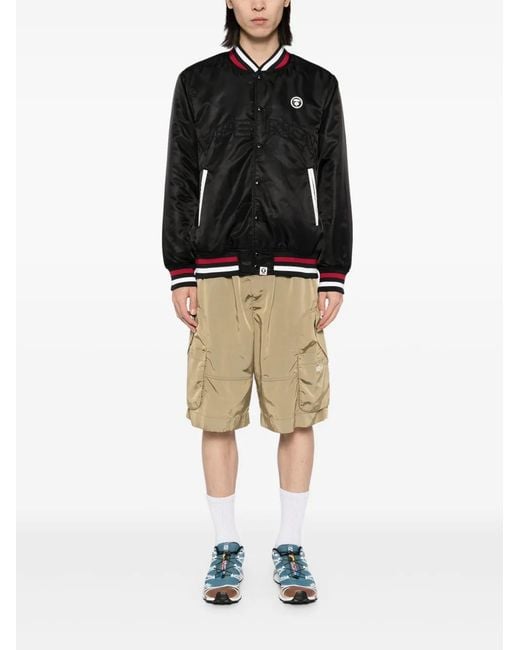 Aape By A Bathing Ape Black Logo-Patch Bomber Jacket for men
