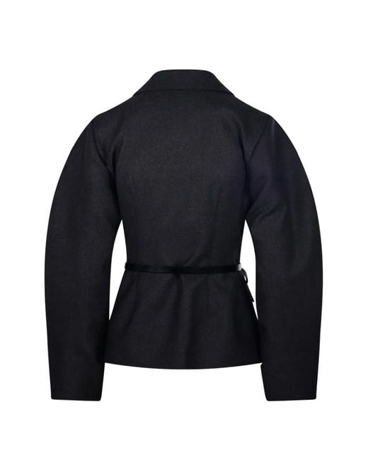 P.A.R.O.S.H. Blue Belted Notch-Lapel Jacket