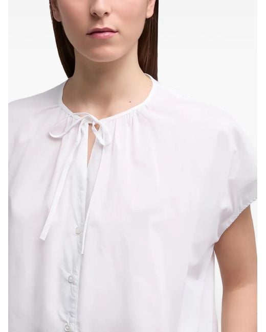 Camisa Con Botones Y Lazo En El Cuello Aspesi de color White