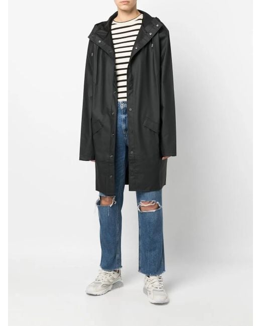 Rains Gray Drawstring Hood Raincoat