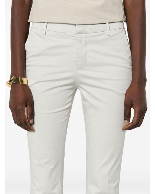 PT Torino White Pressed-crease Flared Trousers