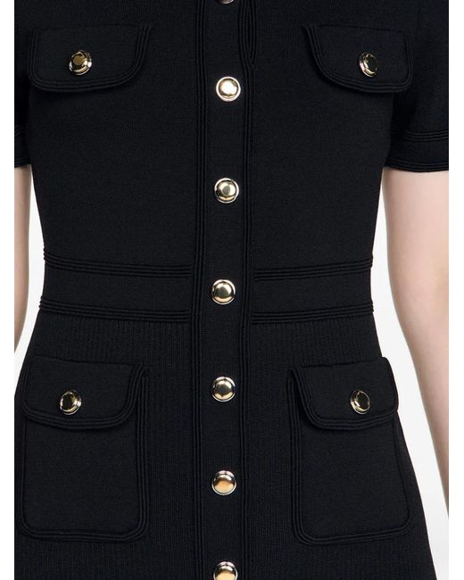 Sandro Black Button-Up Knit Mini Dress