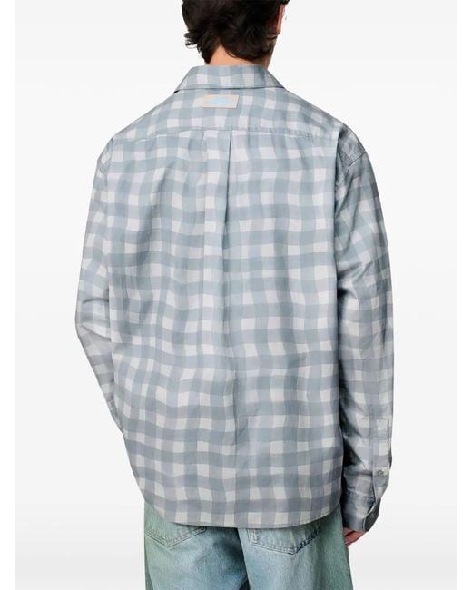 Axel Arigato Blue Distort Gingham Pocket Shirt for men