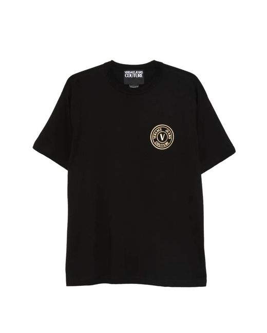 Versace Jeans Couture Black Logo-Detail T-Shirt for men