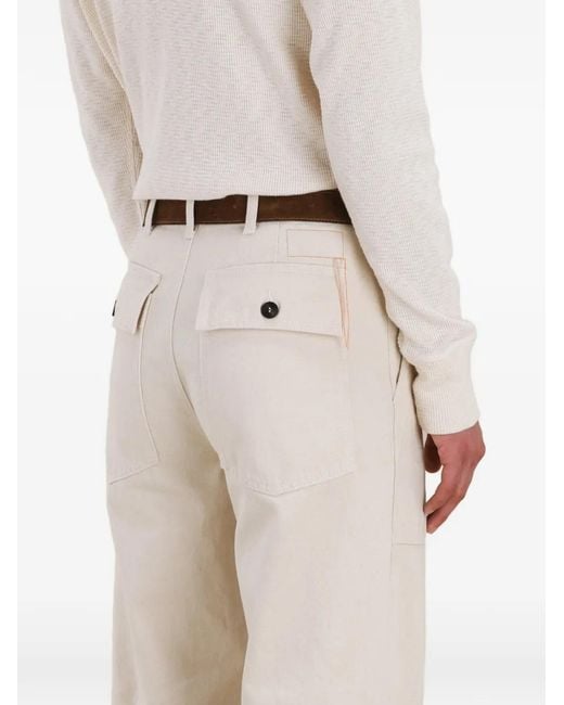 Fortela White Newfatigue Japan Cotton Trousers for men