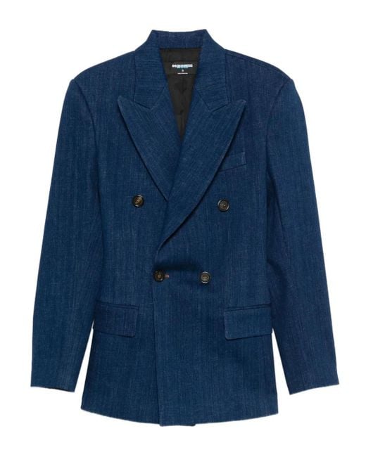 DSquared² Jack Met Dubbele Rij Knopen in het Blue