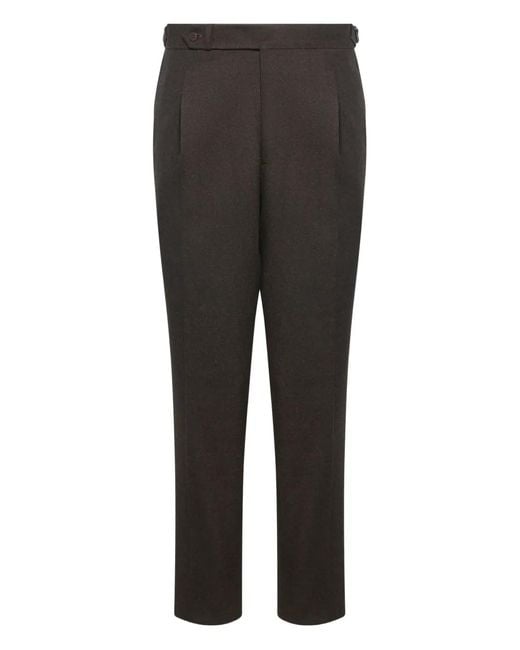 Franzese Collection Gray Pleat Trousers for men
