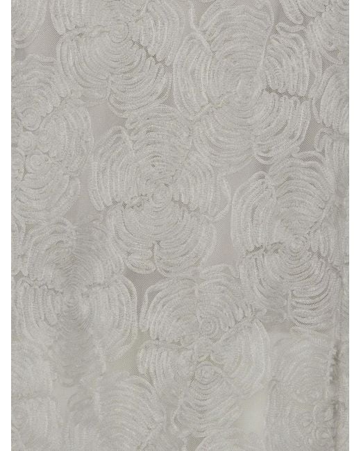 ROTATE BIRGER CHRISTENSEN White Floral-Pattern Maxi Dress