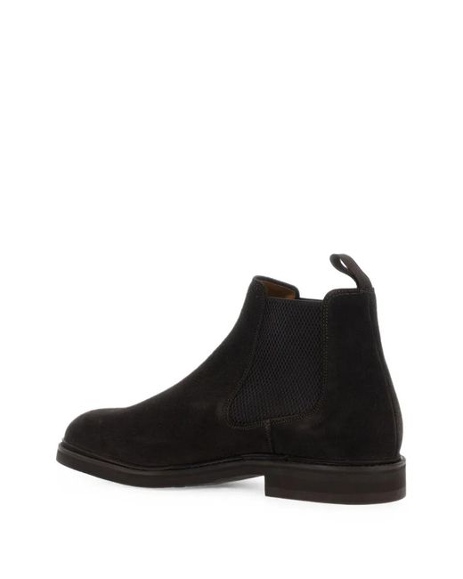Berwick Shoes Black Suede Chelsea Boots for men