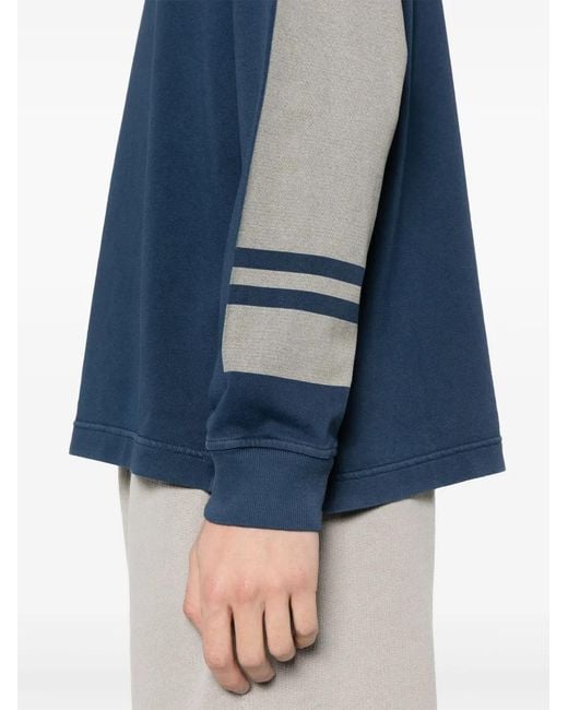 Stone Island Blue Logo-Print Cotton Sweatshirt for men
