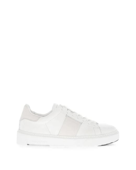 Woolrich White Lace-Up Leather Sneakers
