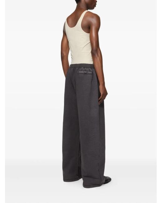 Acne Gray Logo-Print Elasticated-Waist Trousers