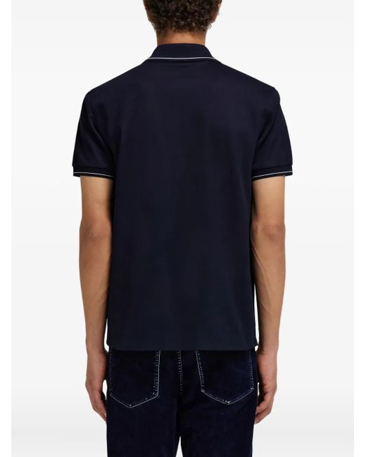 Ferragamo Blue Gancini Logo-Detail Polo Shirt for men