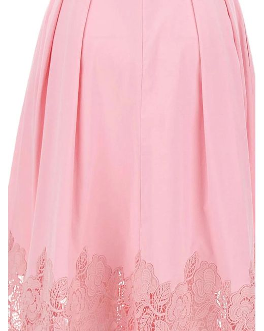 Rebecca Vallance Pink Montreux Lace-Inlay Midi Dress