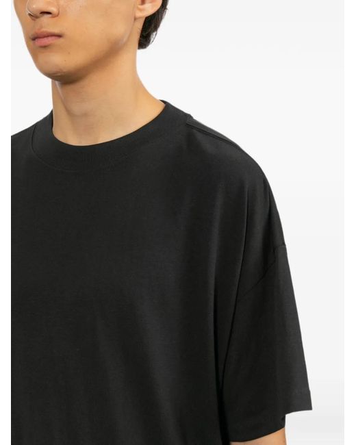 Essentials Black Logo-Patch T-Shirt for men
