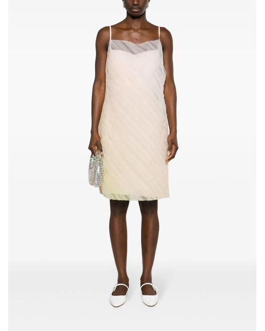 Viktor & Rolf White Gradient Tulle Slip Dress
