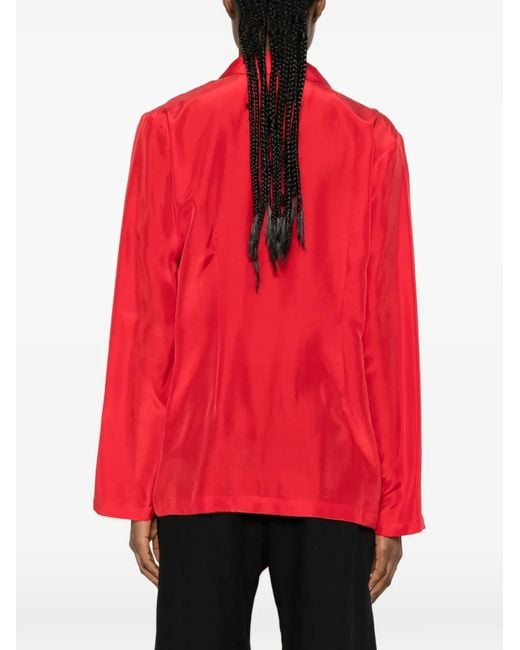 P.A.R.O.S.H. Red Saxon Button Patch-Pocket Blazer