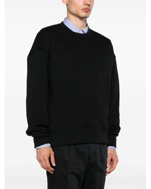 AMI Black Ami De Coeur-embossed Jersey Sweatshirt