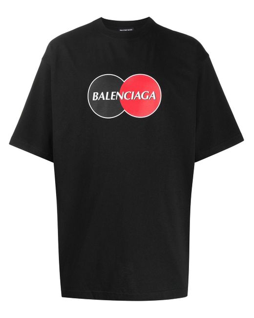 Balenciaga Black Oversized Logo T-shirt for men