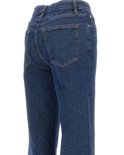 FRAME Blue High-Waisted Flared Jeans