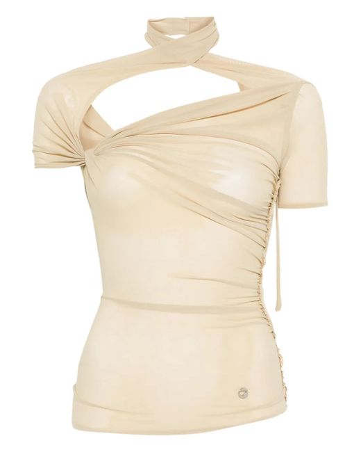 Coperni Natural Draped Mesh Top