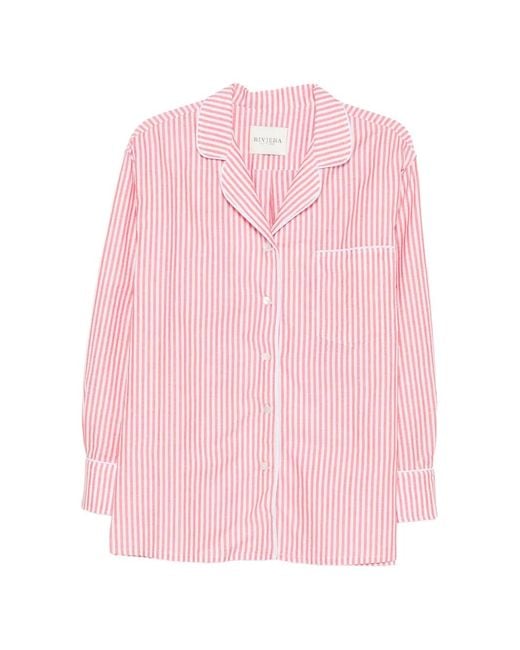 Riviera Pink Striped-Pattern Shirt