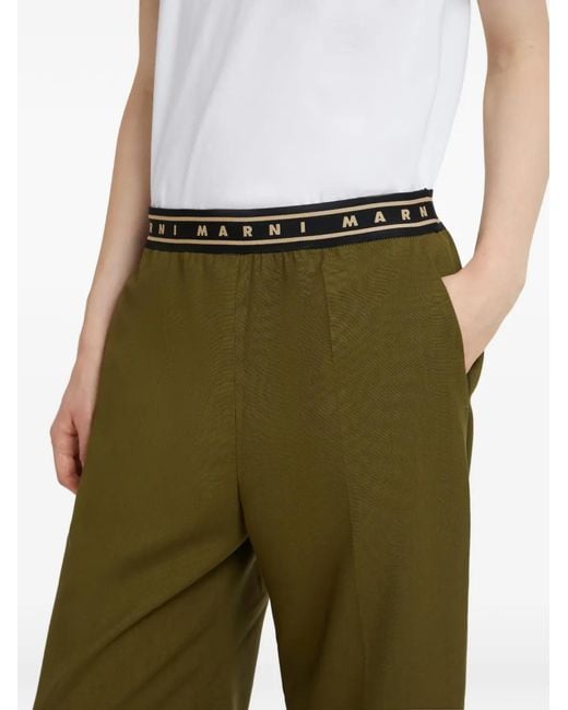 Marni Green Virgin Wool Pants