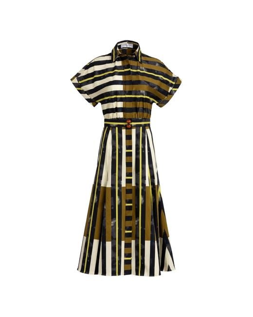 Silvia Tcherassi Green Noor Striped Midi Dress