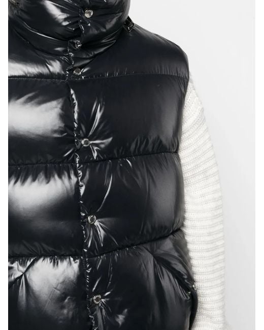 Khrisjoy Black Logo-Drawstring Down Gilet for men