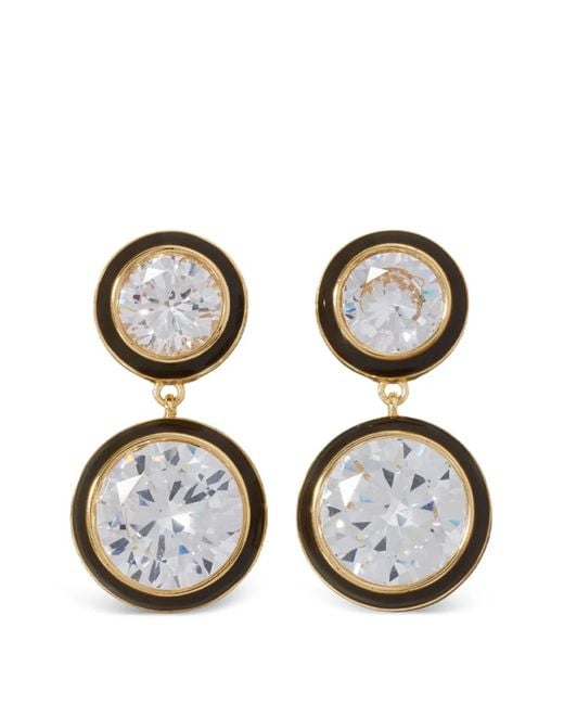 Roxanne Assoulin Black Cubic Double-Drop Earrings