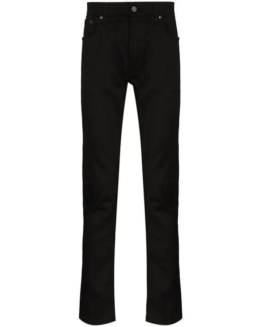 Nudie Jeans Black Lean Dean Dry Slim-fit Jeans - Men's - Organic Cotton/elastane for men