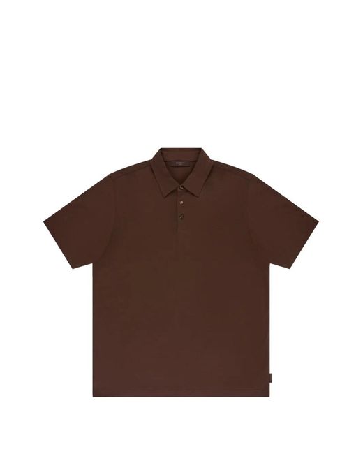 Slowear Brown Button Jersey Polo Shirt for men