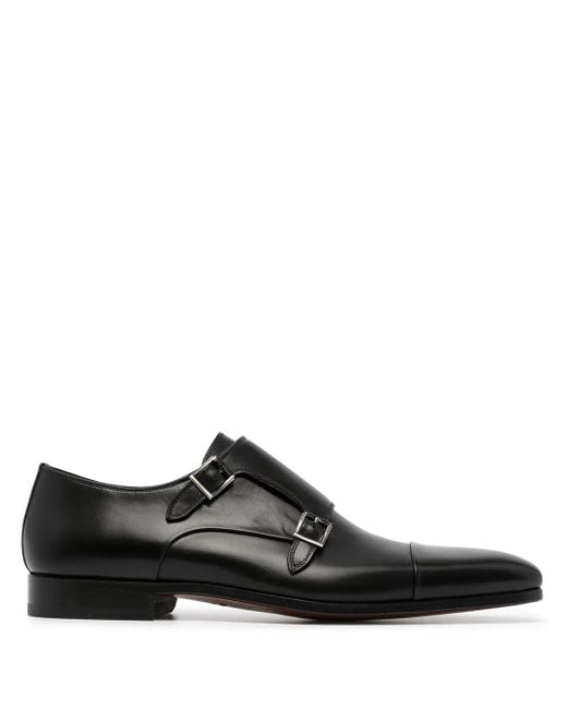 Monks Con Doppia Fibbia di Magnanni Shoes in Black da Uomo