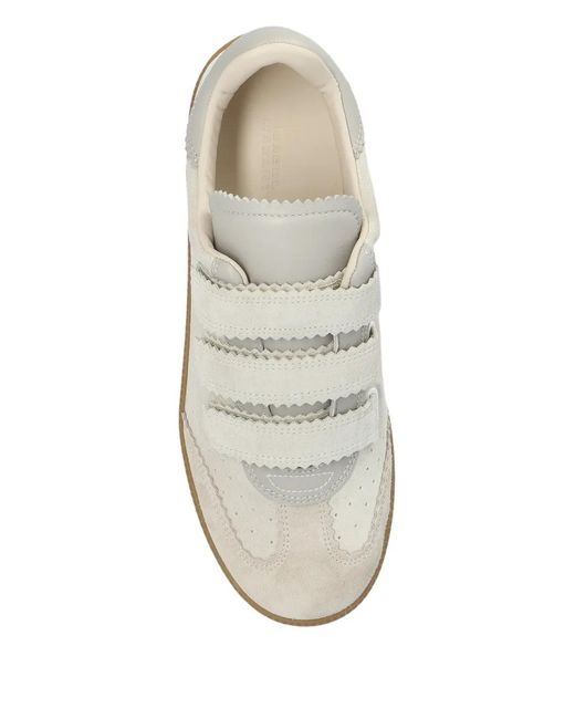 Isabel Marant White Scallop-Trim Strap Sneakers