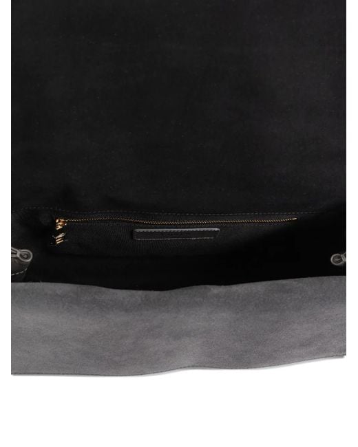 Furla Black Circular-Detail Leather Tote Bag