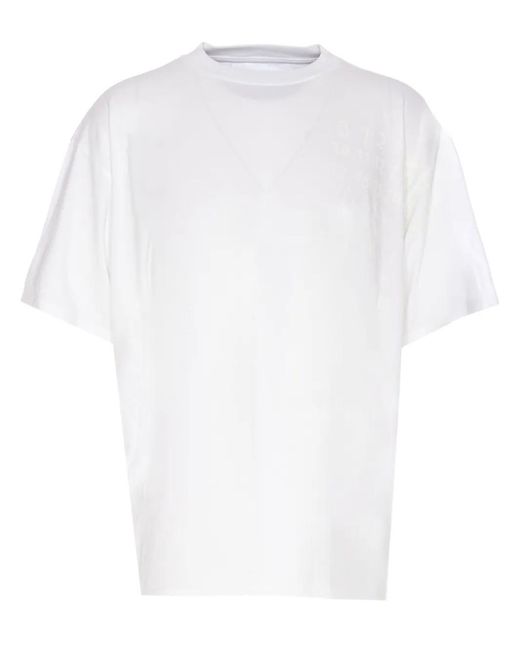MM6 by Maison Margiela White Numbers-Print T-Shirt for men