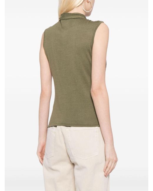 Lemaire Scarf-detail Asymmetric Top Green