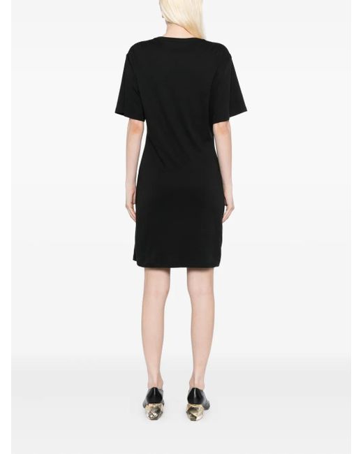 Vestido acampanado de manga corta Theory de color Black