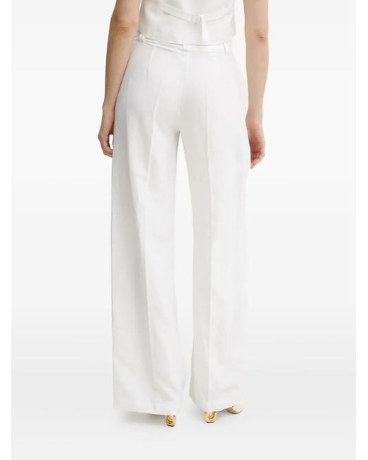 Ermanno Scervino White Pleated-Front Trousers