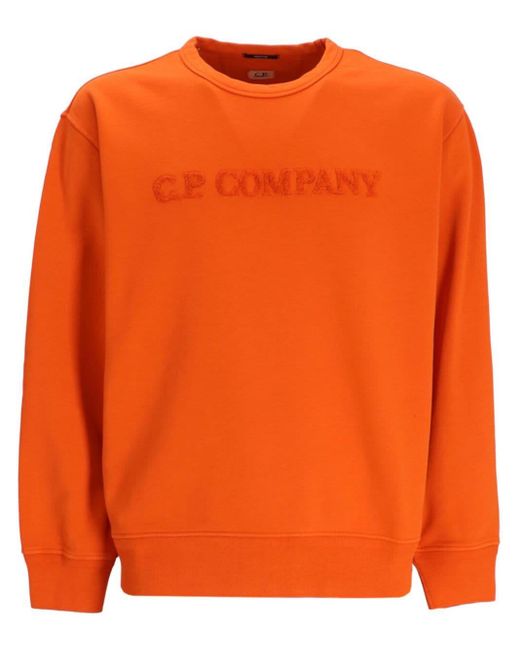C P Company Sweatshirt mit Frottee-Logo in Orange für Herren