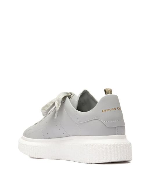 Officine Creative White Krace Lace-Up Platform Sneakers