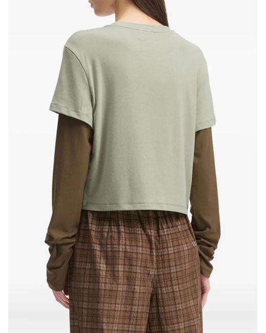 Mini Cream Green Oberteil im Layering-Look