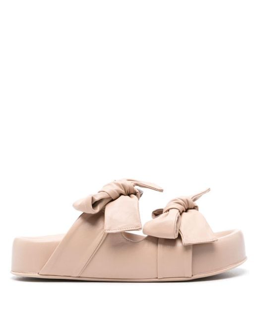 Agl Attilio Giusti Leombruni Pink Jane Bow-detail Sandals