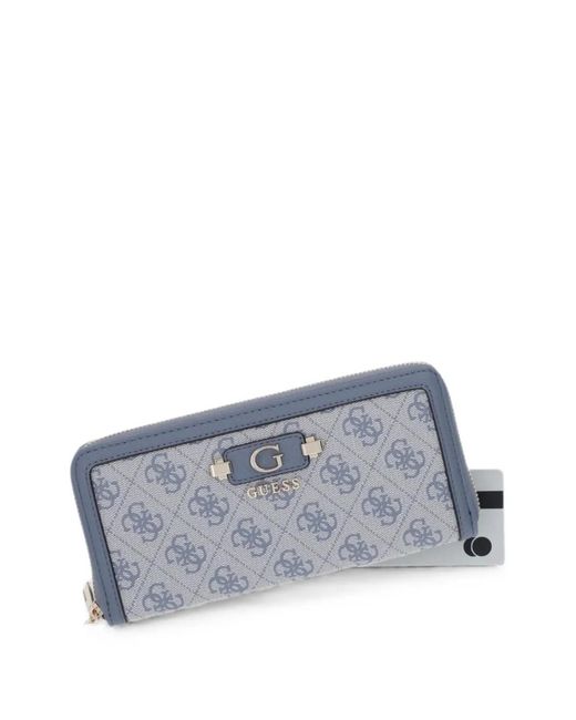 Guess Gray Logo-Print Detachable-Strap Wallet