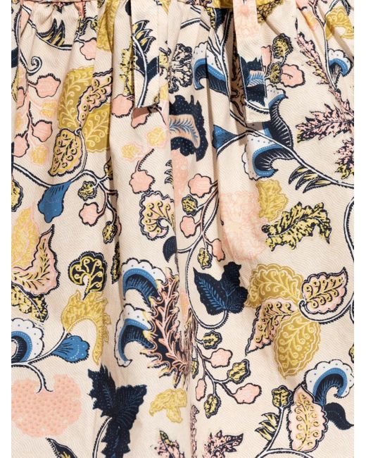 Robe Courte Fleurie À Manches Bouffantes Ulla Johnson en coloris Natural