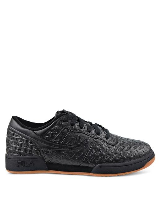 Fila Black Original Fitness Logo-Pattern Sneakers for men