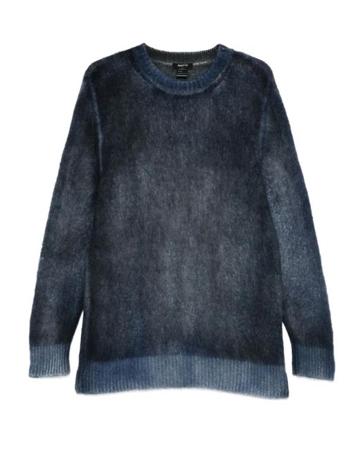 Avant Toi Blue Brushed Crew-Neck Sweater for men