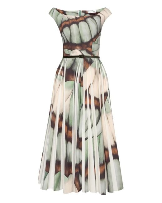 Oscar de la Renta プリント ドレス White