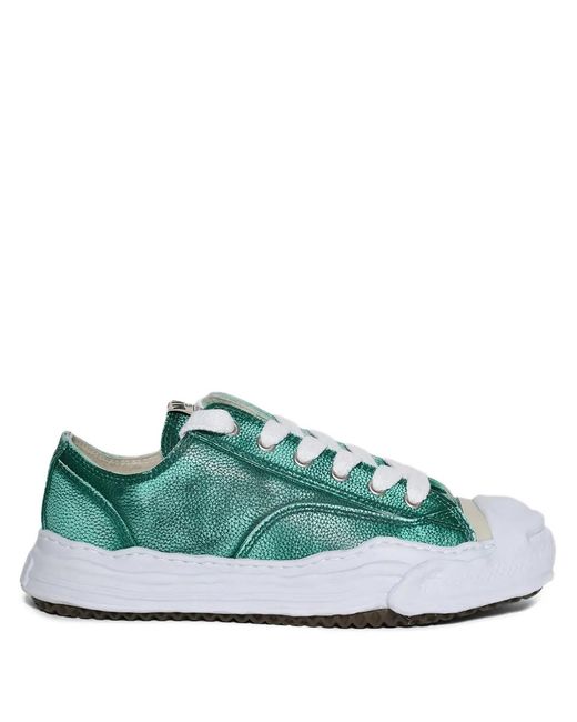 Maison Mihara Yasuhiro Green Hank Low Brushed Leather Sneakers for men